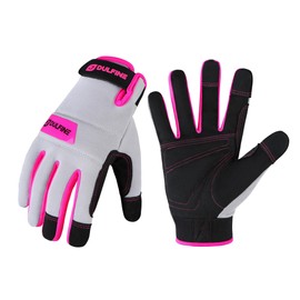 DULFINE Work Gloves for Women,Flexible Breathable Fit-Padded Knuckles & Palm,Touch Screen,Ideal for Gardening Yardwork Warehouse