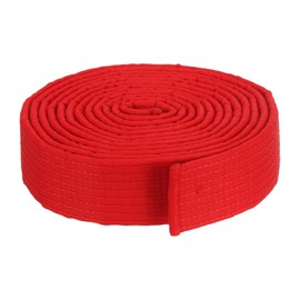 PATIKIL Taekwondo Coloured Rank Belt 1.5 x 10.5 Feet 3.2 m, Cotton Martial Art Judo Karate Belt for Trainer Lessons, Red