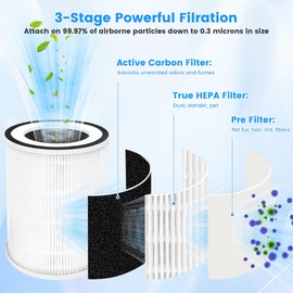 True HEPA Kilo Filter Replacement for Afloia Kilo, KILOPLUS, KILOPRO, MIRO, MIRO PRO and MORENTO MR-Kilo, Kalo, H13 True HEPA Filter, 360° 3-Stage Filtration, 2 Pack