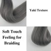 Grey Boho Braiding Hair Pre stretched Curly Braiding Hair Extensions