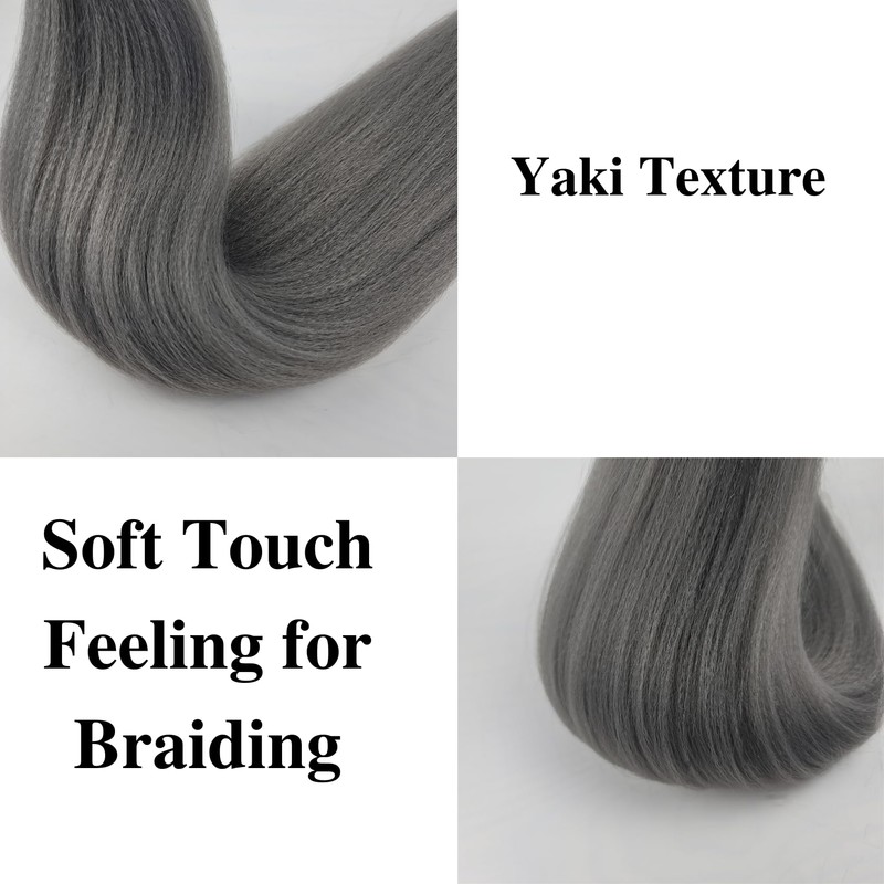 Grey Boho Braiding Hair Pre stretched Curly Braiding Hair Extensions