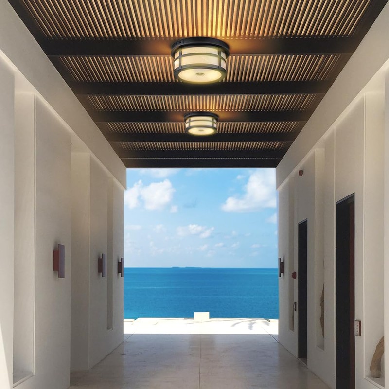 OUPAVOCS Motion Sensor Outdoor Ceiling Light, Flush Mount Front Porch