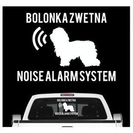 siviwonder Bolonka Zwetna Noise Alarm System Car Sticker Dog Film Tsvetnaya Russian Colour White Size 10 cm