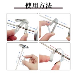 Thermometer Holder, nalaina Thermometer Fixing Clip(4 Pack) Probe Clip Holder Stainless Steel Heat Resistant for Milk Pot Fryer Oil Fryer Coffee Table Cooking Fixed Thermometer Silver