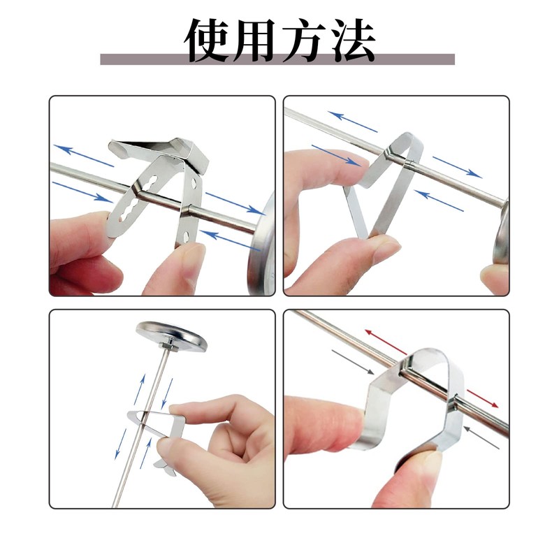 Thermometer Holder, nalaina Thermometer Fixing Clip(4 Pack) Probe Clip Holder