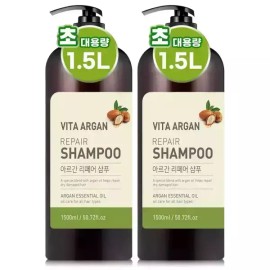 Vita Argan 비타아르간 데일리케어 샴푸 트리트먼트 약산성 린스 향기좋은 1500ml 2개 Vita Argan Daily Care Shampoo Treatment Mild Acidic Rinse Fragrant 1500ml 2pcs [BB1 Shampoo 2 pieces]
