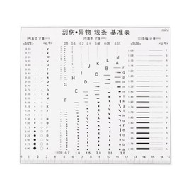 HARFINGTON High Precision SEC Size Estimation Chart 17cm Covered Transparency Flaw Detection Film Ruler for Diameter Area and Line Width Defects Measuring