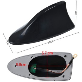 GERUI Haifischantenne Universal Auto –Haiflosse Autoantenne Universal Shark Autoantenne Verstärker AM FM Radio mit Wasserdichter Gummi (weiß)