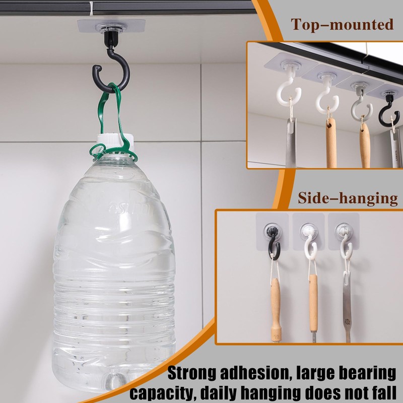 Gripebao 10 Pack Adhesive Ceiling Hooks, Self Adhesive Wall Hooks