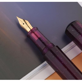 czxwyst Majohn Wancai 2.0 Mini Pocket-Size Eyedropper Fountain Pen (EF Nib 0.38mm, Starry Purple)
