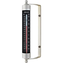 Conant Décor High Contrast Black Indoor/Outdoor 7" Thermometer (Satin Nickel)