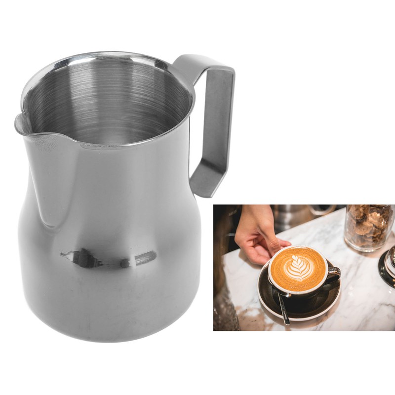 Milk Frother Cup 350ml 304 Stainless Steel Pointed Mouth Foaming