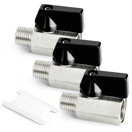 GASHER 1PCS 1/4 Inch Mini Brass Ball Valve Shut Off Switch, 1/4 Inch Male x Female NPT Thread Pipe Fitting