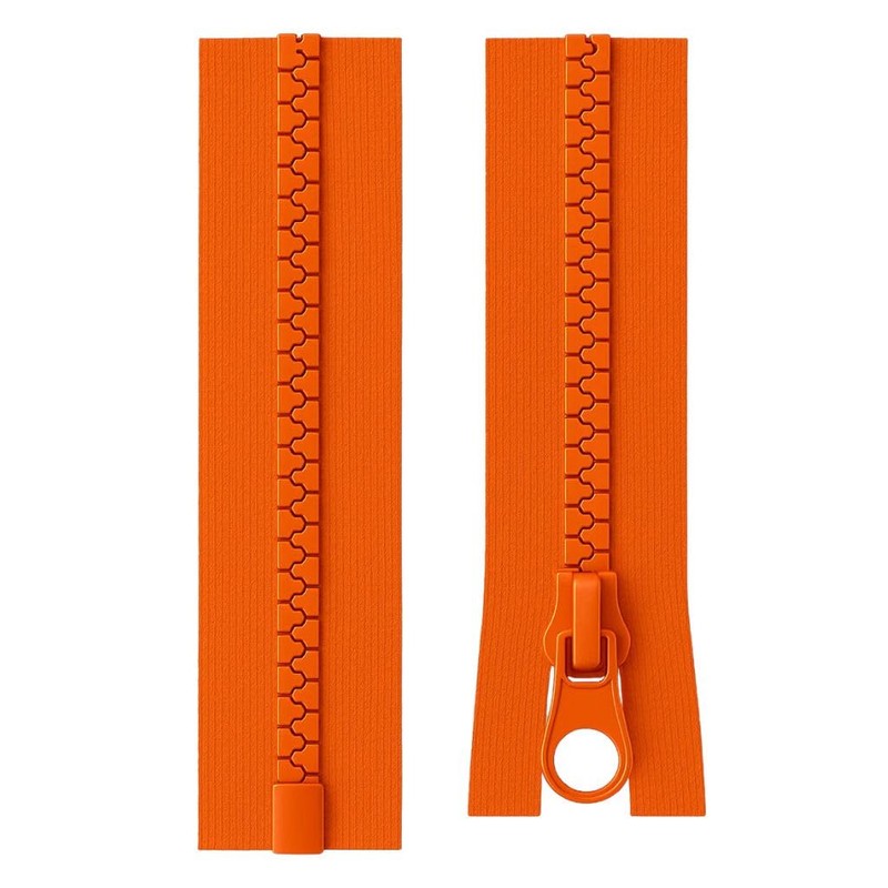 Vibrant Orange - Cerniera grossa con estremità aperta, 46 cm,