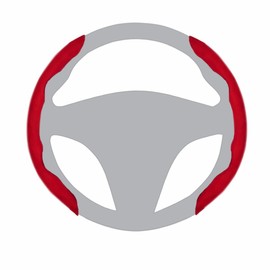 BROVACS SWT2011RD Steering Wheel Cover Suede Universal Anti-slip Design O Shape D Shape 14-16" Segmented Protective Cover ABS Suede Velvet Red