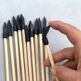 Wentoenapp 25Pcs Black Small Game Arrow Heads, Soft Rubber Practice Arrowhead Safety Glue On Target Arrow Tips for Shooting Practice Hunting Game Arrows and Parts, Archery Broadheads