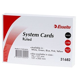 ESSELTE 31682 System Cards System Cards 152X102Mm (6X4) White Pack 100