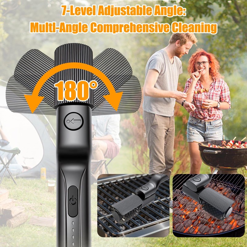 Electric Grill Brush Cordless Rechargeable BBQ Cleaner