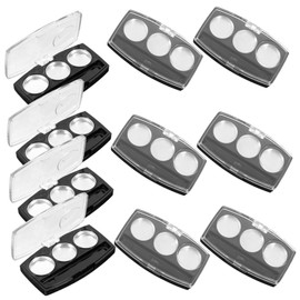 Beavorty 10Pcs Refillable Eyeshadow Pallets Makeup Tray Compact DIY Cosmetic Container with Compartments for Eyeshadow Blusher Foundation Portable Organizer