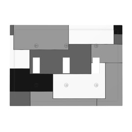 Black Geometric Figure 3 Gang Triple Toggle Light Switch Wall Plate Cover White Gray Decirative Electrical Faceplate for Kitchen Bathroom Bedroom