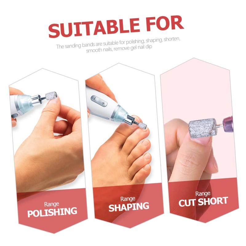 FOMIYES Fine Grit Sanding Bands Set for Nail Drill 200pcs