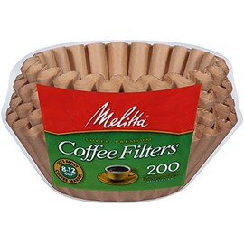 Melitta 8-12 Cup Basket Coffee Filters, Natural Brown, 200 Count (Pack of 8)