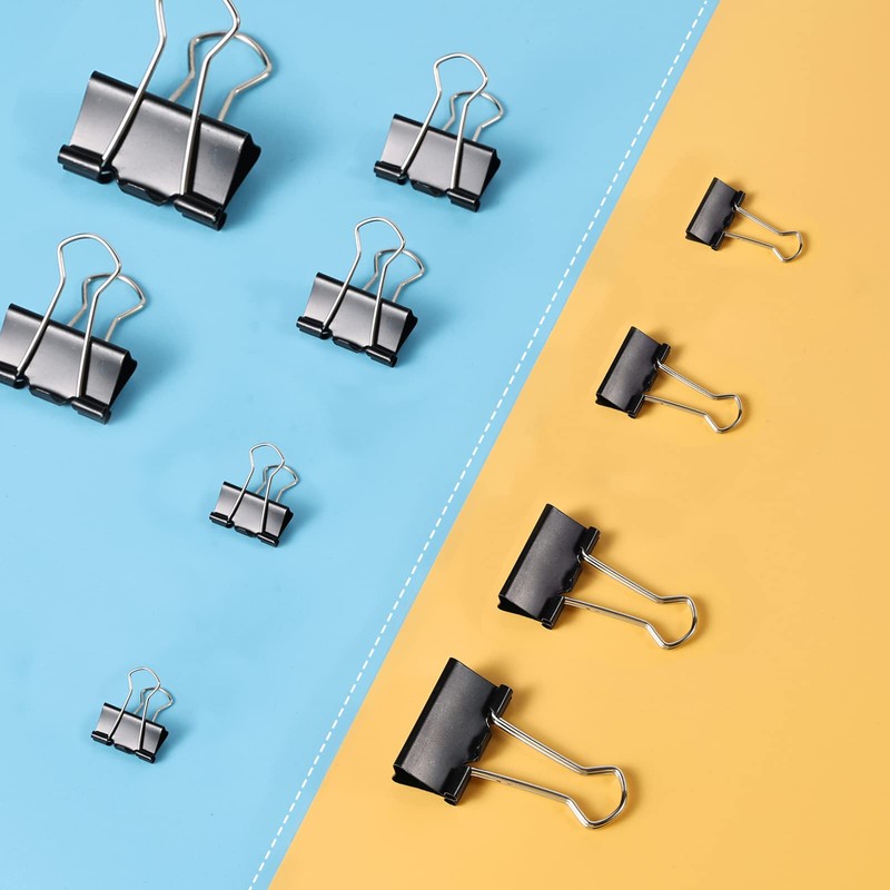 208 PCS Binder Clips Paper Clamps Assorted Sizes, Metal Paper