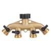 Brass Garden Hose Splitter, 4 Way Hose Pipe Splitter, Brass