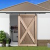 DIYHD 8FT Ceiling Mount Black Sliding Barn Door Hardware, Low