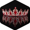 Aimilcall Gold red Wedding Crystal Tiaras and Crowns for Women,