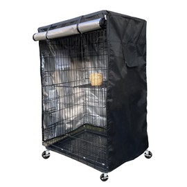 DUSTYPROTE Birdcage Cover, Universal Bird Cage Cover Good Night Blackout, Parrot Cage Cover Breathable, Washable Parrot Cage Cover, Black, 37 "W x 25 "D x 48 "H, Cover Only