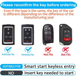 Autophone Compatible with Jeep Key Fob Cover with Keychain Fit for 2021-2024 Grand Cherokee L Grand Wagoneer L Wagoneer Grand Cherokee L 5-6 Buttons (Blue)