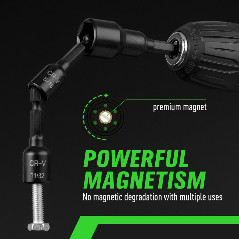 20-Piece Magnetic Nut Driver Set, Metric & SAE 1/4" Hex