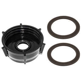 Blendin Replacement Plastic Base Bottom Cap with 2 Rubber O Ring Gaskets, Compatible with Oster and Osterizer Blenders