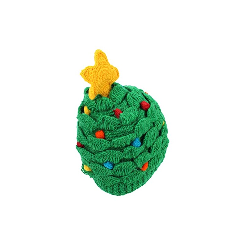 Wool Knit Christmas Tree Hat Fleece Band Lined Xmas