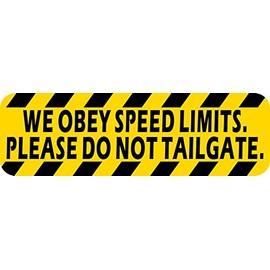 StickerTalk Please Do Not Tailgate Vinyl Sticker, 10 inches by 3 inches