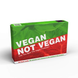 Vegan Not Vegan Game - Guess The Vegan Products Fun Flash Card Game - Fun Yes Or No Guessing Game - Suitable for Family, Kids, Teenagers & Adults