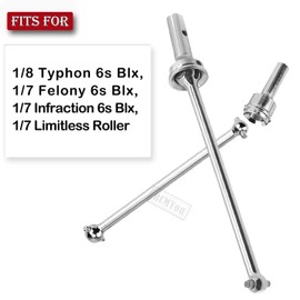 Drive Shaft Upgrades Part for 1/8 Typhon 6s Blx/1/7 Infraction 6s Blx,Felony 6s Blx,Limitless Roller,#45 Steel 4PCS Front Rear CVD Driveshaft Silver,w/Wheel Hex Nuts Red