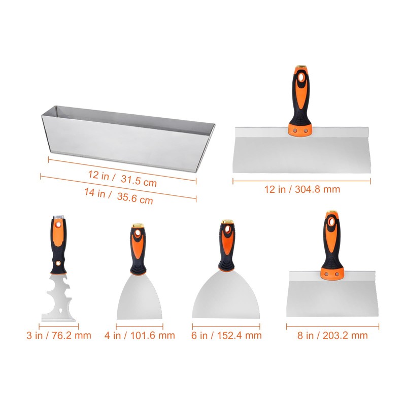 Happybuy Drywall Knife Set, 6 PCS Set Comprising 3"Painter Scraper,