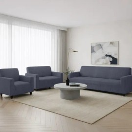 Protector Cubre Sala Elástico Strech Fit Melocotton - Color GRIS OSCURO - Incluye Protectores De Sofá De 1, 2 Y 3 Plazas.