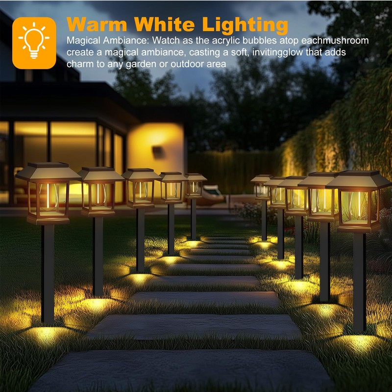 Solar Lights for Outdoor Garden, Pack of 6 Solar Garden