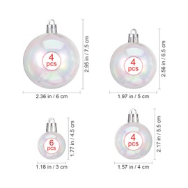 MAGICLULU Pack of 18 Christmas Bauble Ornaments Transparent Iridescent Christmas Tree Baubles Shatterproof Tree Baubles Fillable Hanging Ornaments for DIY Christmas Party Wedding Decoration