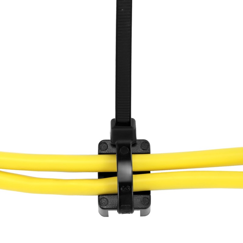QWORK® Pack of 200 Screwable Cable Tie Base for 9mm