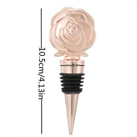 12PCS Wedding Favor for Guests,Metal Alloy Rose Wine Bottle Stopper Champagne Saver with Gift Box for Party Souvenirs Gift Supplies Decoration by WeddParty (Gold Rose)