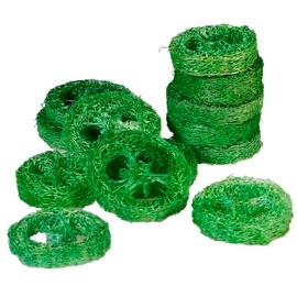 YOMENO 12 Pcs Fruit Flavored Loofah Slices Rabbit Chew Toys Bunny Chew Toys Guinea Pig Chew Toys Hamster Chew Toys Small Pet Chews Bunny Toys for Teeth Rabbit Toys (Apple Flavor)