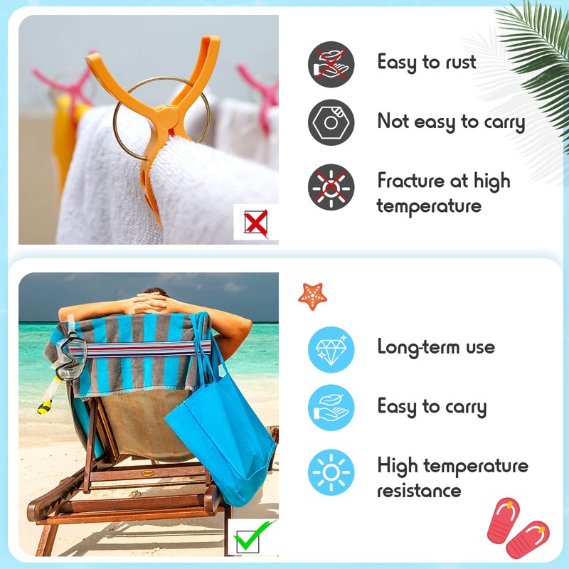 Boao 8 Pack Towel Bands for Beach Chairs Cruise Towel