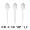Perk Polystyrene Spoon, Heavy-Weight, White, 100/Pack (PK56405)