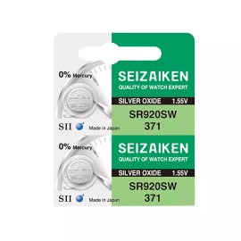 Seizaiken 371 SR920SW 1.55V 0%Hg Silver Oxide Watch Battery - Wholesale - 2 Batteries