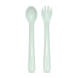 Miniland Dolce Mint Long Handled Spoon and Fork Set, Made in Spain from High Quality Materials and Designed for All Children