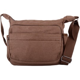 WYE LEATHER Womens/Mens Canvas Work/Travel/Holiday Shoulder/Small Messenger Bag - Brown